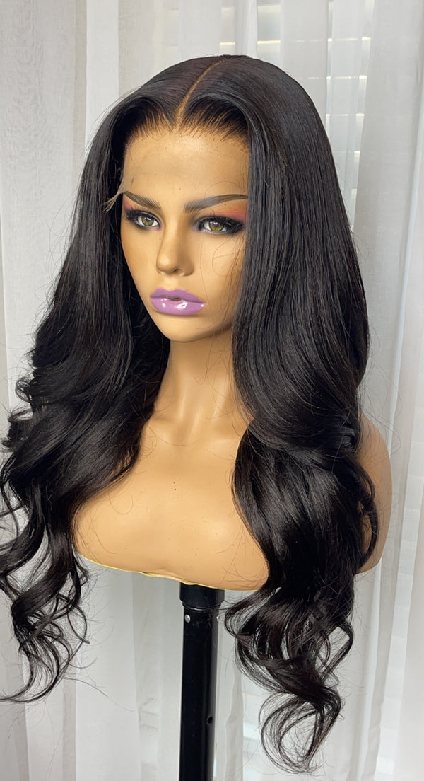 CAMBODIAN STRAIGHT MIDDLE/SIDE PART HD 5X5 CLOSURE WIG 180% DENSITY